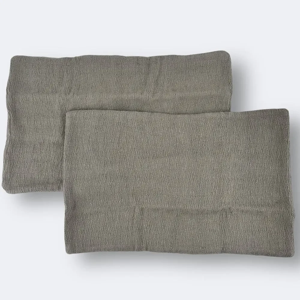 Restoration Hardware Textured Chevron Pillow Sham Lot Of 4 Standard Lumbar Fog